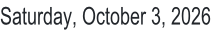 Saturday, October 3, 2026